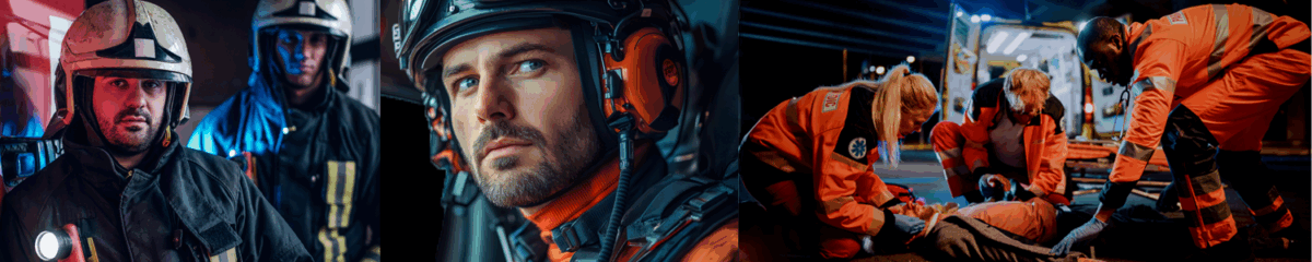 Air medics and EMS personnel